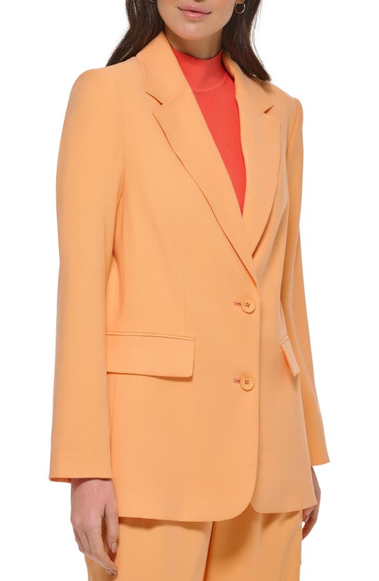 Dkny One-button Frosted Twill Jacket In Canteloupe