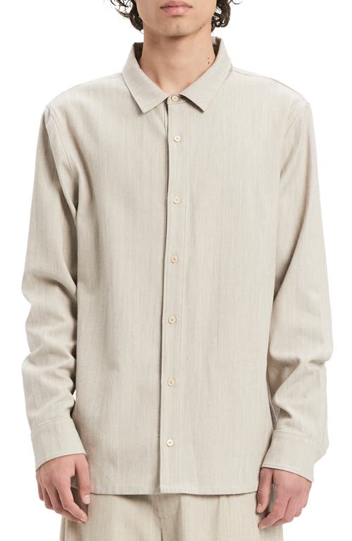 Carmine Wool & Cotton Button-Up Shirt in Birch Bark