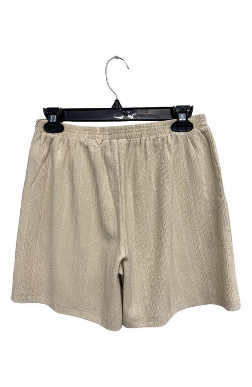 Shop Ruby & Wren Stripe Pull-on Shorts In Oatmeal/white