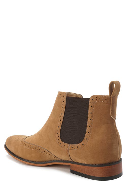 Gino Vitale Wingtip Chelsea Boot In Light Brown
