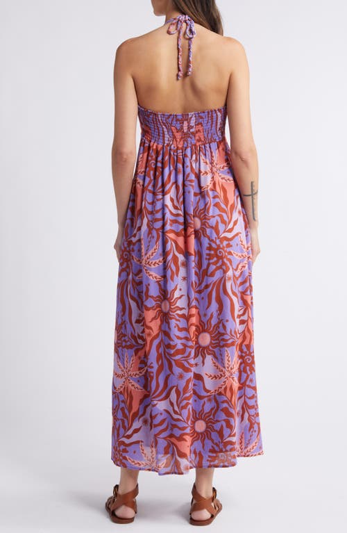 Shop Xirena Xírena Maggie Cotton Halter Maxi Dress In Lilac Fire Helios