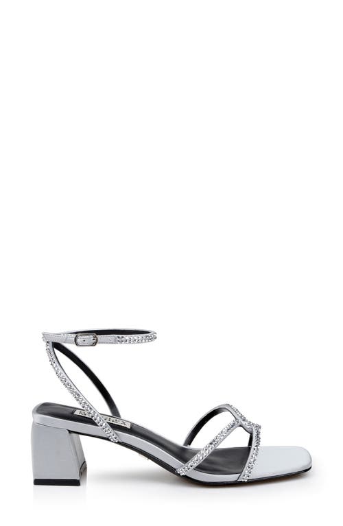 Shop Badgley Mischka Collection Brisa Ankle Strap Sandal In Silver Satin