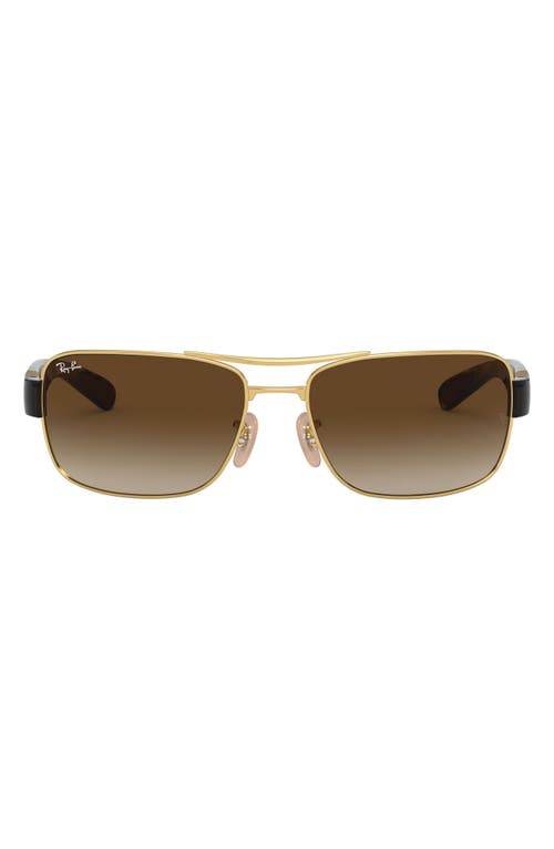 Ray Ban Ray-ban 61mm Gradient Square Sunglasses In Arista/brown Gradient