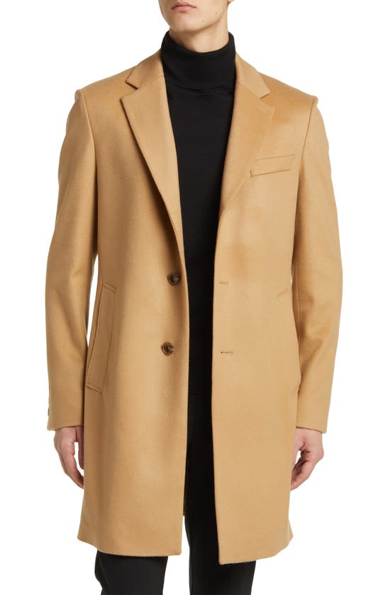 HUGO BOSS HYDE LONGLINE WOOL BLEND COAT