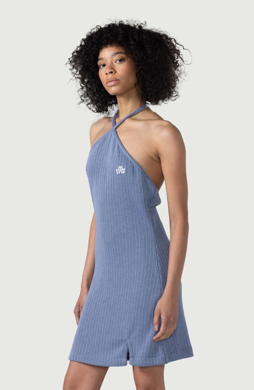 Honor The Gift Retro Halter Dress In Blue