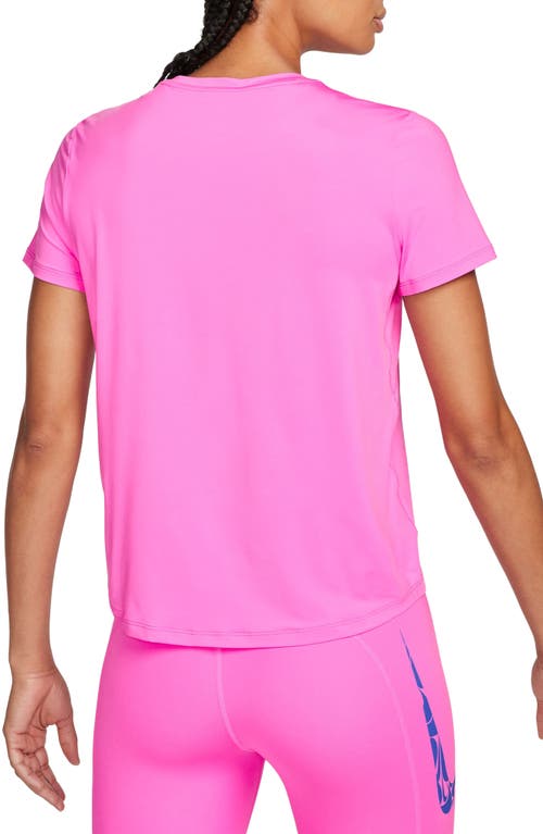 Shop Nike Dri-fit Swoosh Graphic T-shirt In 675 Playful Pink/hyper Royal