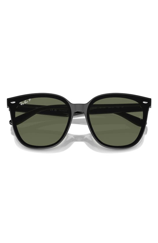 Shop Ray Ban Ray-ban 66mm Polarized Oversize Irregular Sunglasses In Black