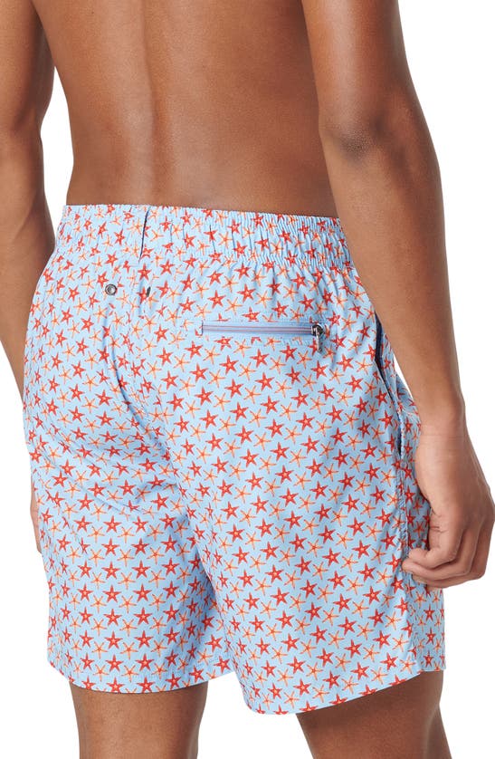 Shop Bugatchi Print Swim Trunks In Sky