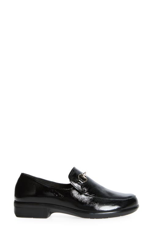 Naot Bentu Bit Loafer In Black Crinkle Patent Leather