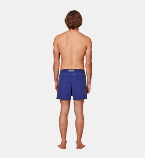 Shop Vilebrequin Solid Recycled Polyamide Swim Shorts In Encre