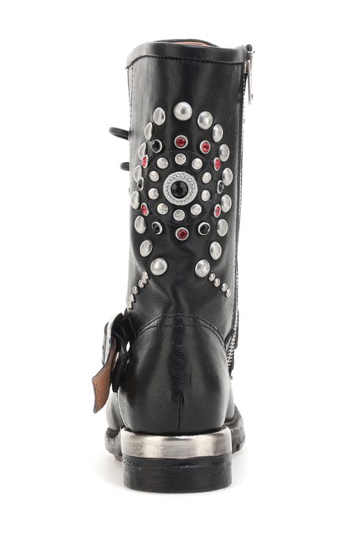 As98 A.s.98 Austin Embellished Combat Boot In Black