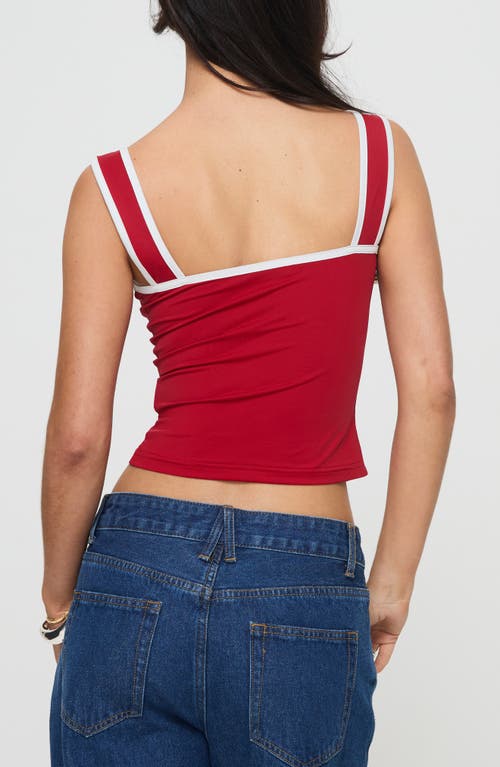 Princess Polly Last Words Contrast Trim Tank In Medium Red