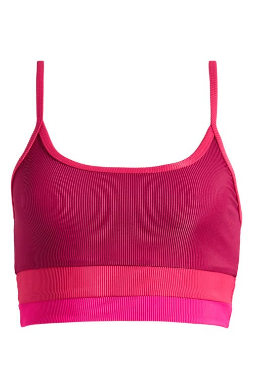 Shop Beach Riot Eva Colorblock Bikini Top In Sorbet Red