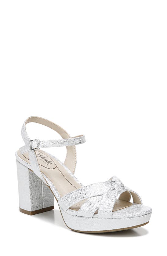 Lifestride Lucky Block Heel Platform Sandal In Silver