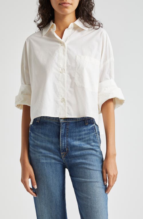 TWP Next Ex Crop Button-Up Shirt in Oat 