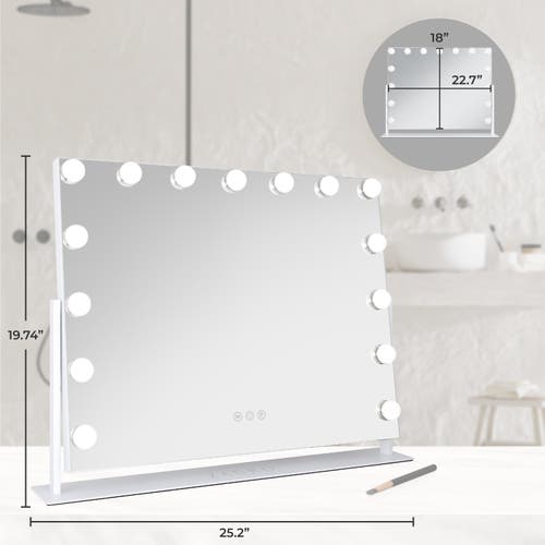 Zadro Large Vertical Hollywood Makeup Mirror With Lights In White