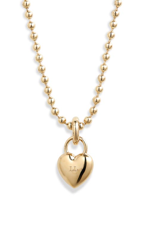Mini Amorina Heart Pendant Necklace in Brass