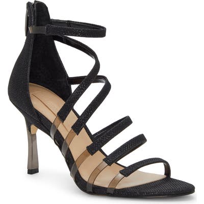 Imagine By Vince Camuto Roselle Metallic & Clear Strap Sandal- Black