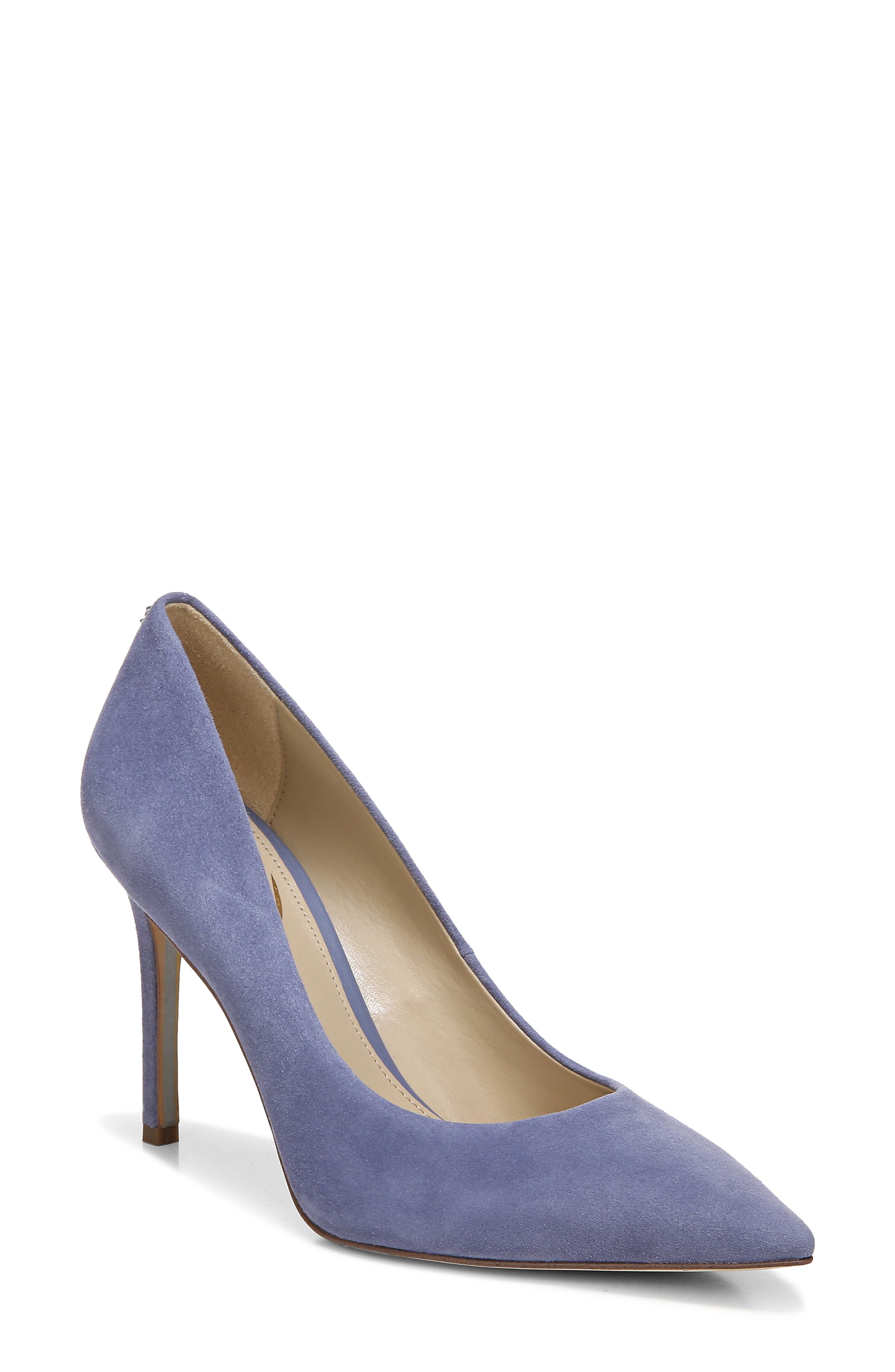 purple wide width heels