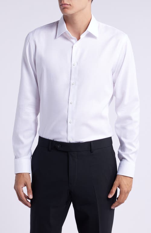 Nordstrom Trim Fit Royal Oxford Dress Shirt In White Royal Oxford
