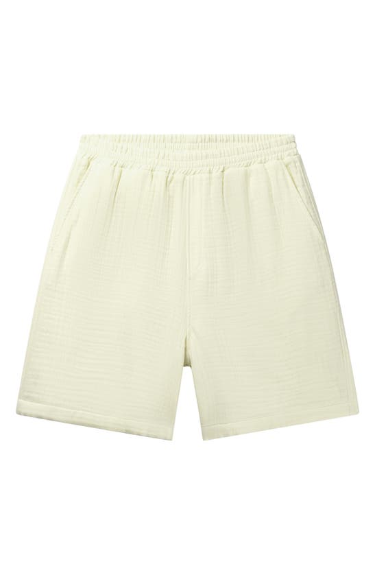 Shop Daily Paper Enzi Cotton Seersucker Shorts In Icing Yellow