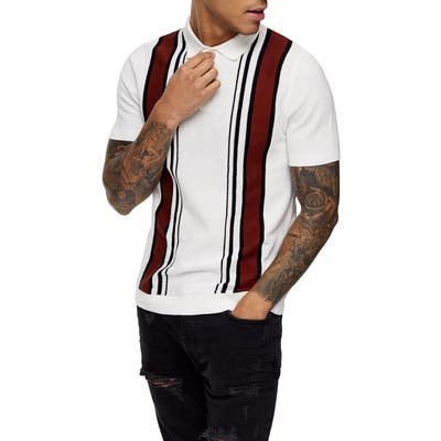 Topman Ronson Stripe Polo, White