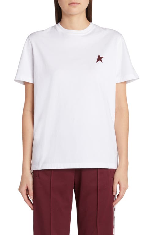 Golden Goose Deluxe Brand Women Regular Cotton T-shirt In Optic White/windsor Wine