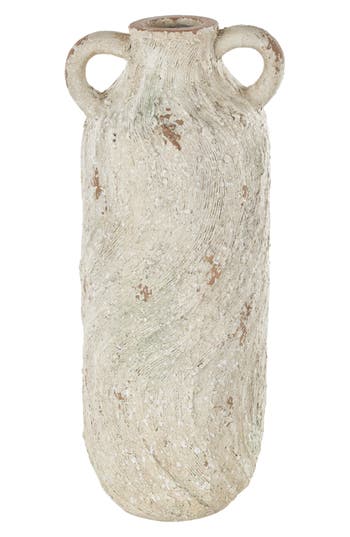 Ginger Birch Studio Textured Tall Vase In Cream