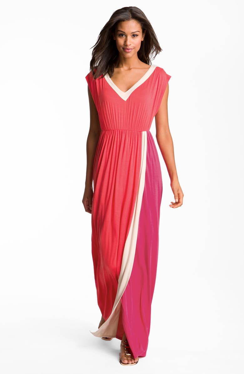 Felicity & Coco Contrast Trim Colorblock Jersey Maxi Dress (Nordstrom ...