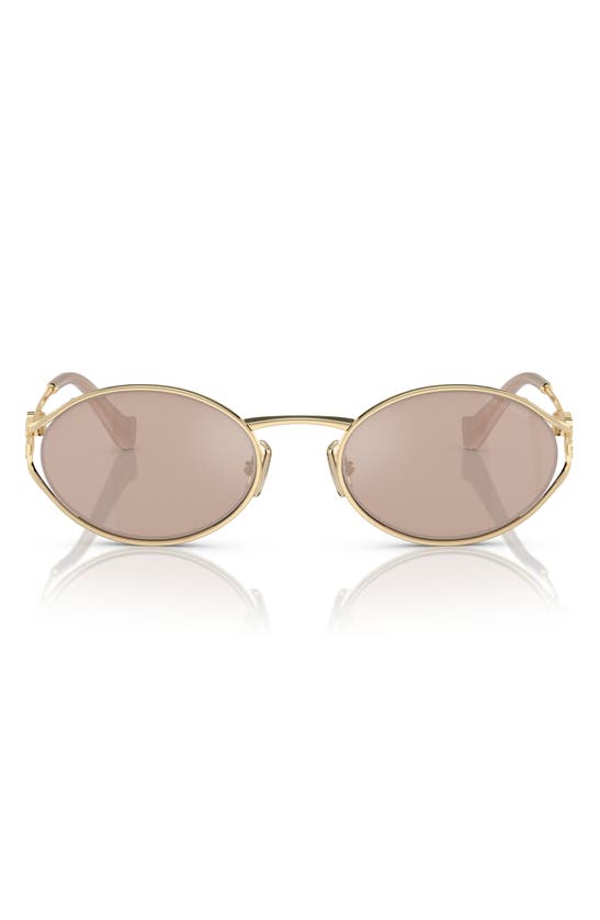Shop Miu Miu 54mm Oval Sunglasses In Pale Gold