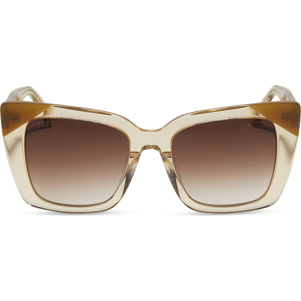 Diff Lizzy 54mm Gradient Cat Eye Sunglasses In Brown