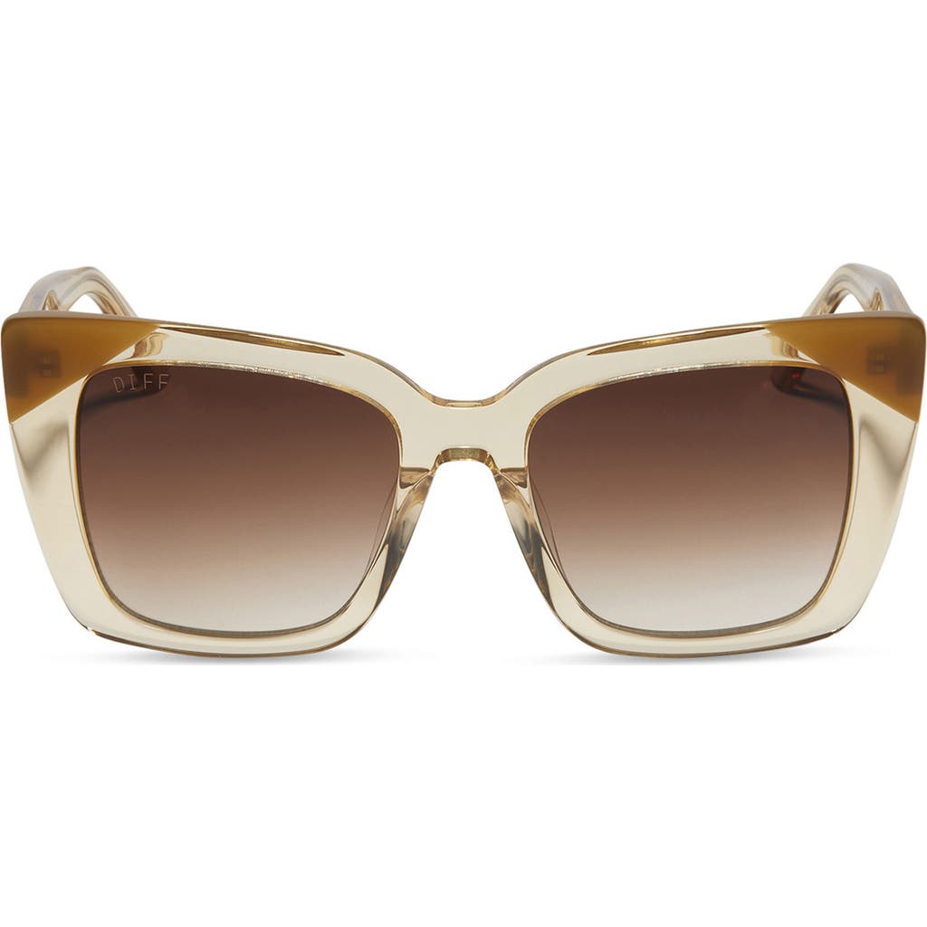 Diff Lizzy 54mm Gradient Cat Eye Sunglasses In Honey Crystal
