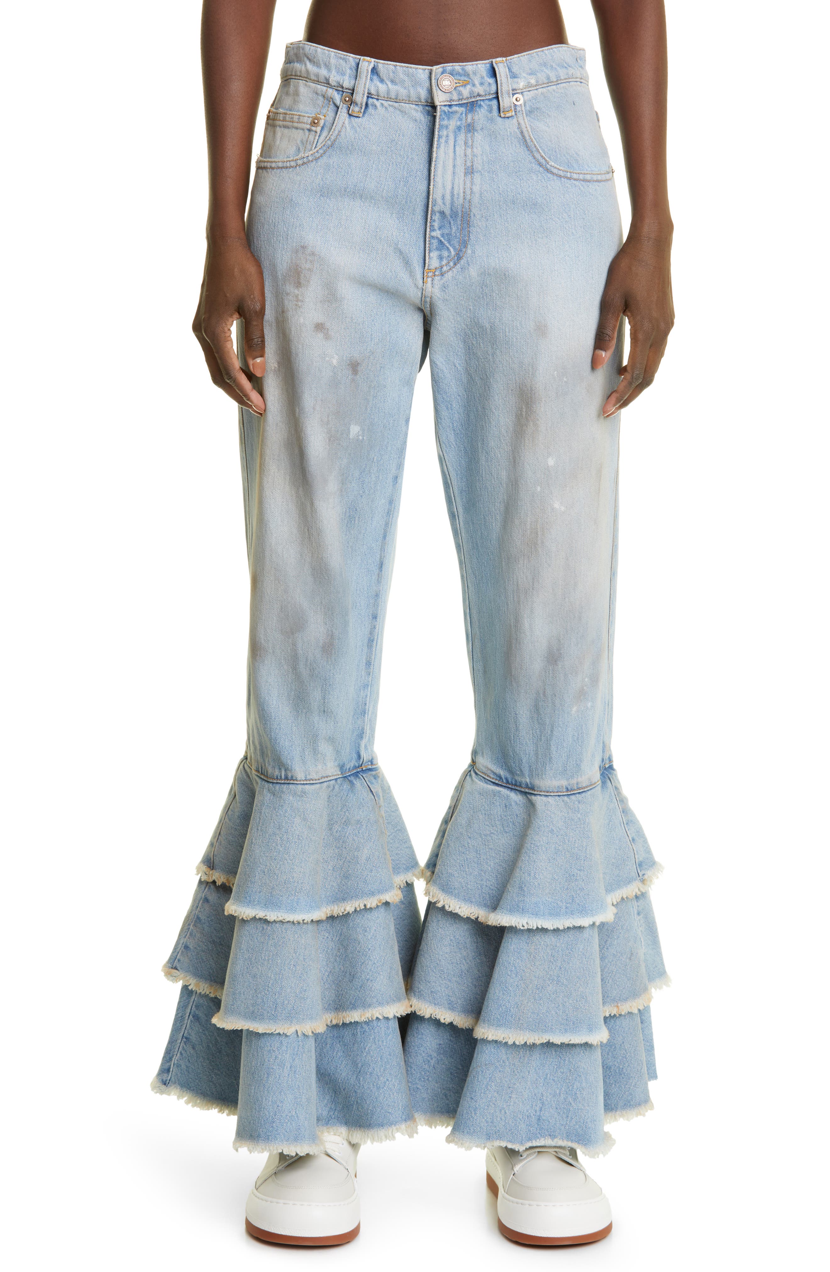 ERL Unisex Ruffle Hem High Waist Flare 