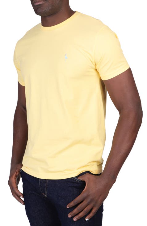 Vibrant Crewneck Mélange Cotton Blend T-Shirt
