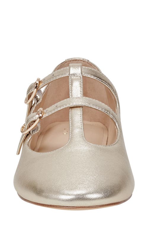 Shop Marc Fisher Ltd Evie T-strap Flat In Gold