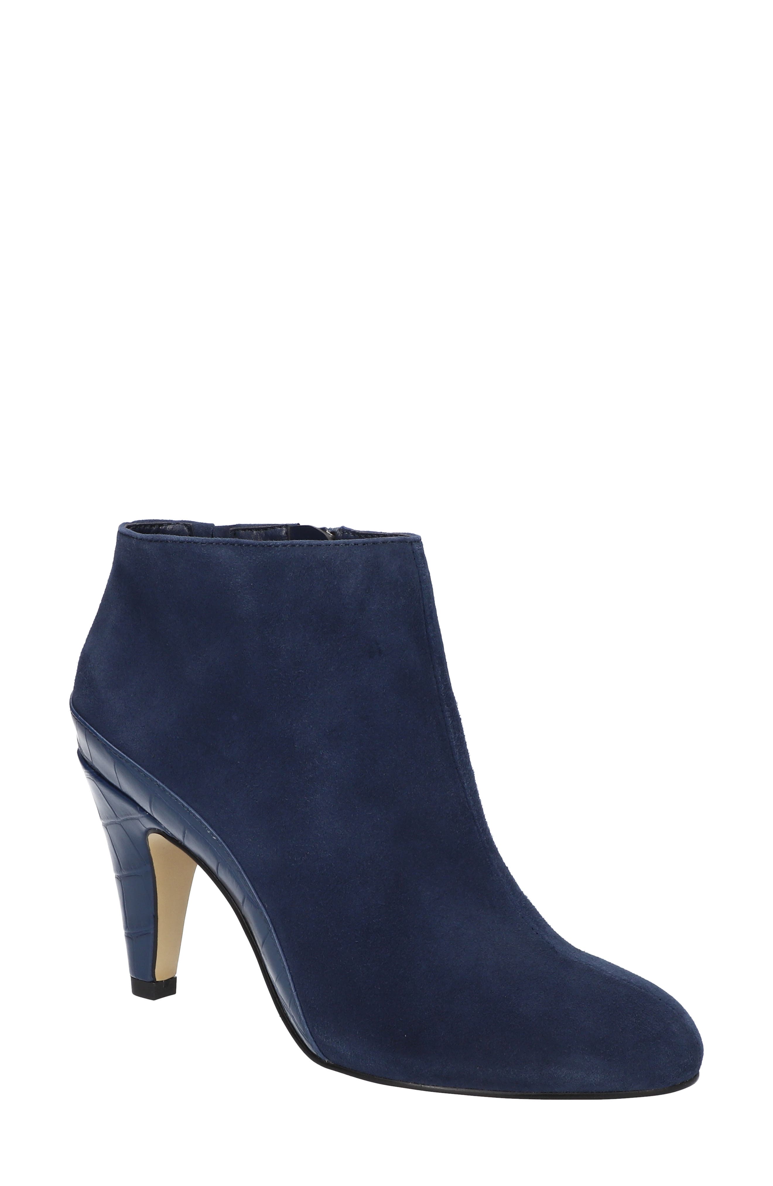 womens navy blue booties