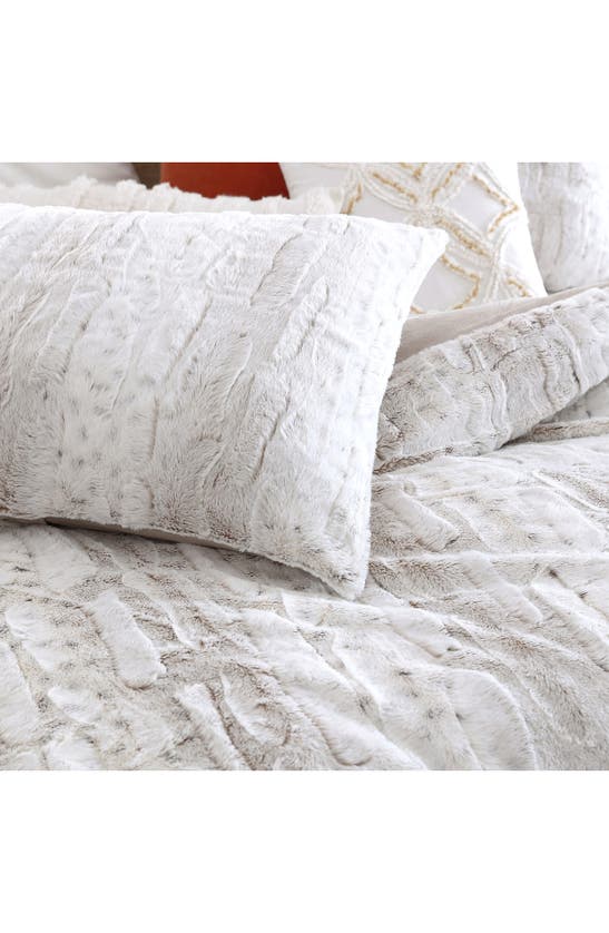 Peri Home Snow Leopard Faux Fur Comforter & Shams Set In Ivory