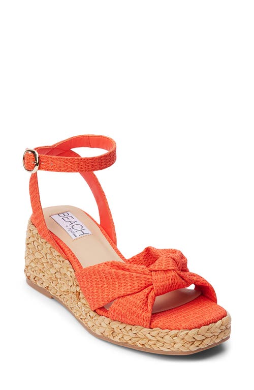 Ibiza Ankle Strap Platform Wedge Sandal in Persimmon