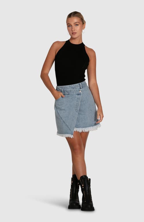 Belle & Bloom Dance With Me Denim Mini Skirt In Stonewash