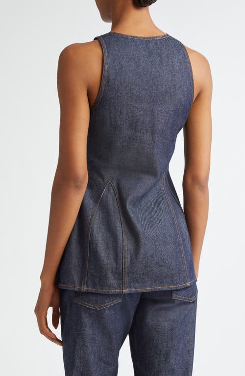 Shop Bite Studios Godet Organic Cotton Denim Tank In Dark Blue Wash