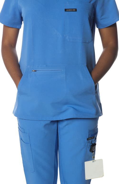 Members Only Cordoba 5-pocket Scrub Top In Ceil Blue