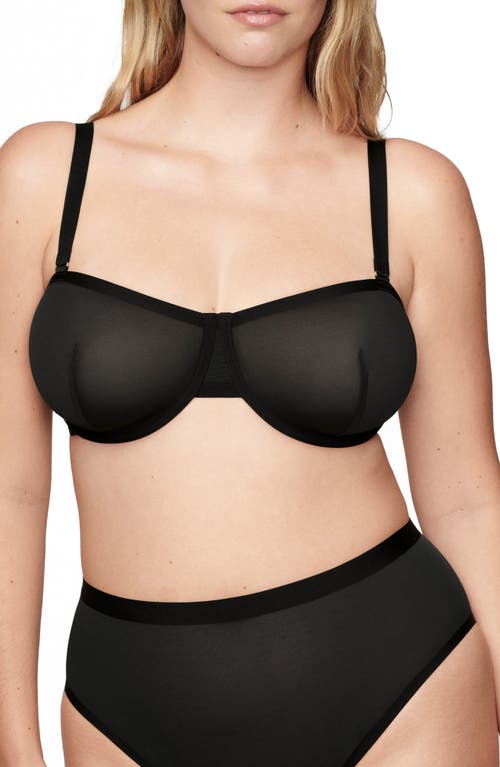 Shop Cuup The Balconette Mesh Underwire Bra In Black