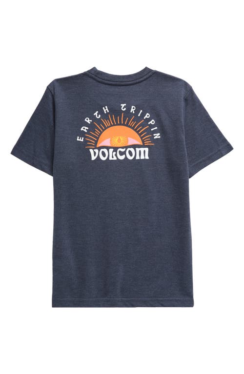 Shop Volcom Baby Kids' Sunshiney Daze Cotton Blend Graphic T-shirt In Navy Heather