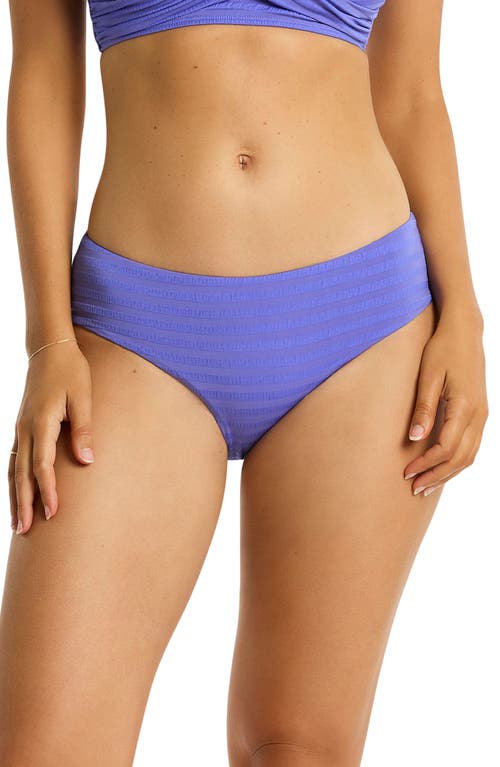 Sea Level Capri Mid Rise Bikini Bottoms In Iris