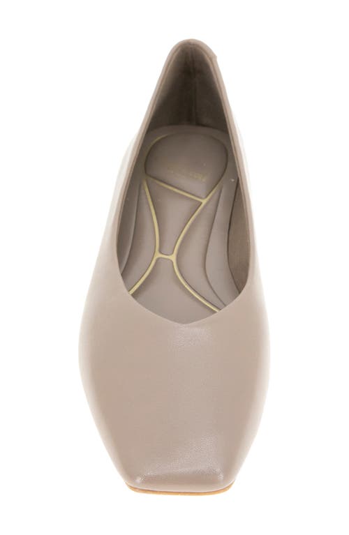 Kenneth Cole Johanna Square Toe Flat In Taupe Leather