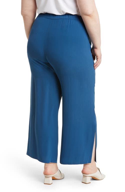 EILEEN FISHER EILEEN FISHER WIDE LEG SLIT HEM ANKLE PANTS 