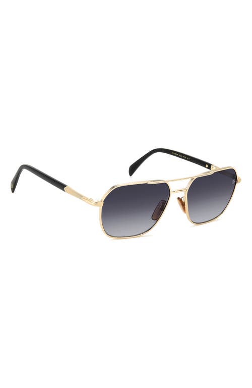 David Beckham Eyewear 59mm Aviator Sunglasses In Gold Black