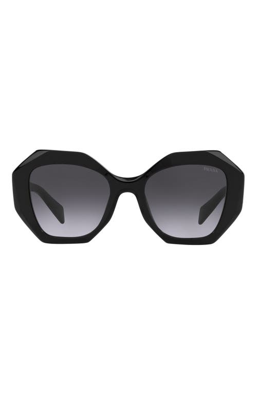 Shop Prada 53mm Gradient Angular Sunglasses In Black/grey Gradient