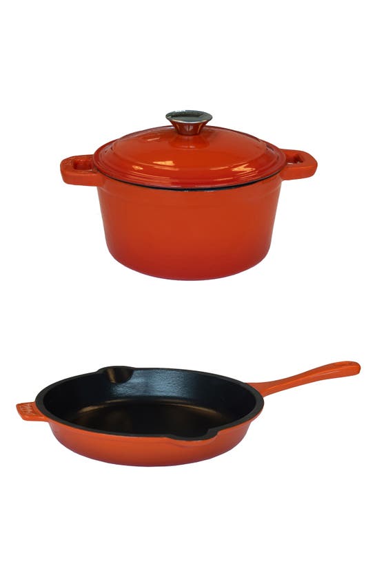 Berghoff Neo 4-piece Cast Iron Grill Set In Orange