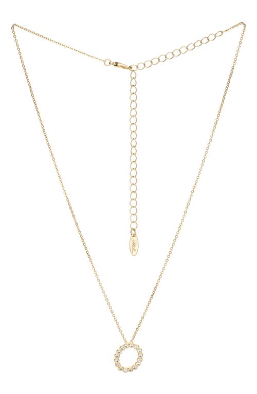 Crystal Initial Pendant Necklace in Gold- O
